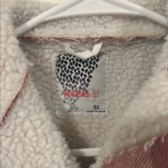 Kids Pink Plaid Coat - Picture 3 of 7